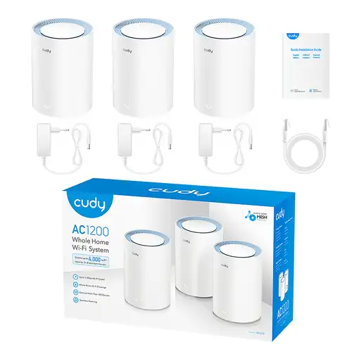 Cudy M1200 3-PACK sistema Wi-Fi Mesh (Wi-Fi en malla) Doble banda (2,4 GHz / 5 GHz