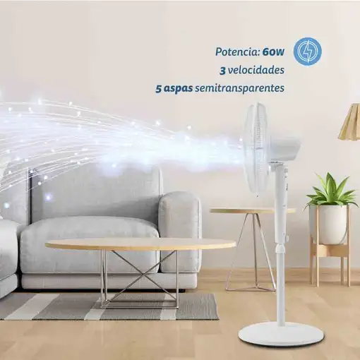 Ventilador Grunkel B16ECOTIMER, 60W, 3 vel., modos, temporizador y panel LCD