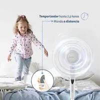 Ventilador Grunkel B16ECOTIMER, 60W, 3 vel., modos, temporizador y panel LCD