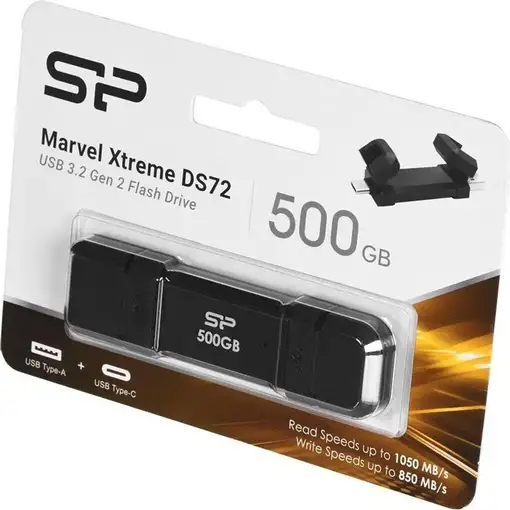 Silicon Power DS72 unidad flash USB 500 GB USB Type-A / USB Type-C 3.2 Gen 2 (3.1