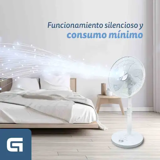 Ventilador Grunkel 16SILENCEPLUS, 12 vel., 3 modos, mando y temporizador