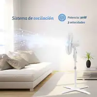 Ventilador Grunkel FAN-165X blanco, 50W, 3 vel., 5 aspas, altura regulable