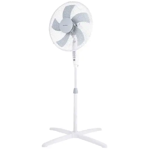 Ventilador Grunkel FAN-165X blanco, 50W, 3 vel., 5 aspas, altura regulable