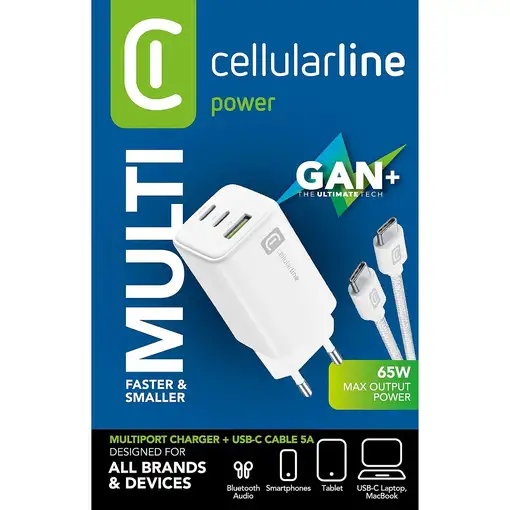 Cellularline 8018080480492 Portátil, Smartphone, Tableta Blanco Corriente alterna