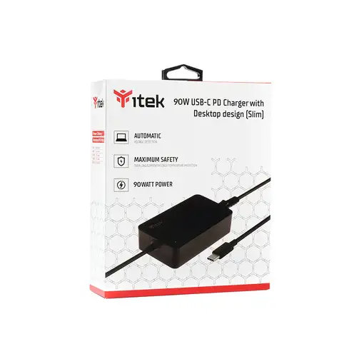 itek ITNBSDC90 adaptador e inversor de corriente Interior 90 W Negro
