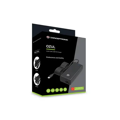 Conceptronic OZUL03BE adaptador e inversor de corriente Interior 100 W Negro