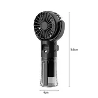 Mini Ventilador de Mano Klack F4 con Pulverizador de Agua Negro