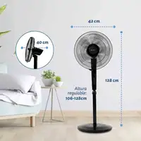 Ventilador Grunkel N16ECOTIMER, 60W, 3 vel., modos, temporizador y panel LCD