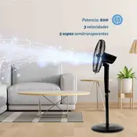 Ventilador Grunkel N16ECOTIMER, 60W, 3 vel., modos, temporizador y panel LCD