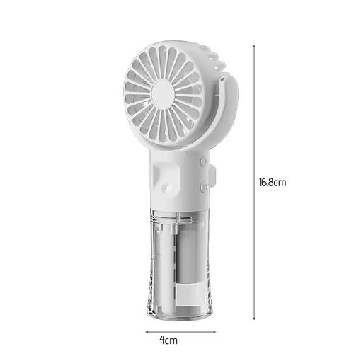 Mini Ventilador de Mano Klack F4 con Pulverizador de Agua Blanco