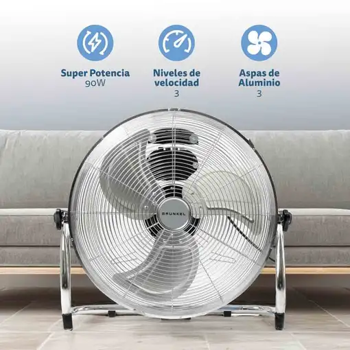 Ventilador Grunkel MET-H16INDUSTRIAL, 90W, aspas metal, 3 vel., inclinación