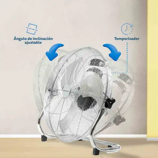 Ventilador Grunkel MET-H16INDUSTRIAL, 90W, aspas metal, 3 vel., inclinación
