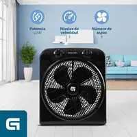 Ventilador Grunkel BOXFANNG, 50W, aspas 30 cm, 3 vel., temporizador 60 min