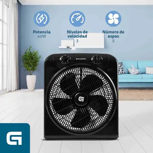 Ventilador Grunkel BOXFANNG, 50W, aspas 30 cm, 3 vel., temporizador 60 min