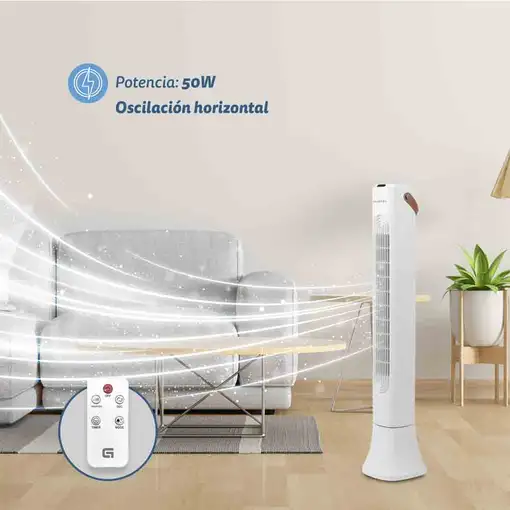 Torre Grunkel TF-DSG, 50W, 3 vel., 3 modos, temporizador, 91 cm, oscilación