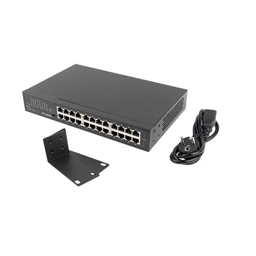 Lanberg RSGE-24 switch No administrado Gigabit Ethernet (10/100/1000) 1U Negro