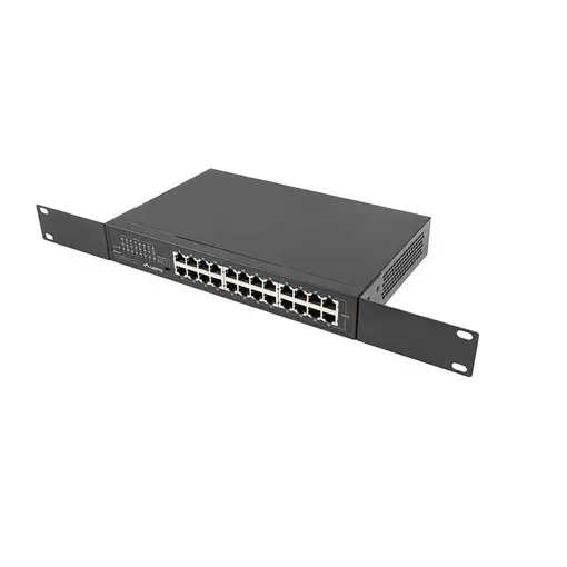 Lanberg RSGE-24 switch No administrado Gigabit Ethernet (10/100/1000) 1U Negro