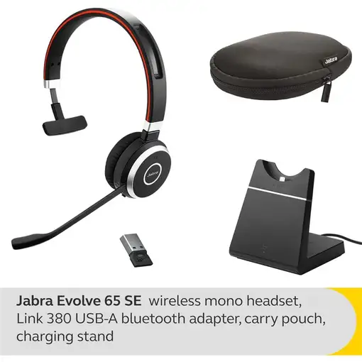 Jabra Evolve 65 SE Auriculares Inalámbrico Diadema Oficina/Centro de llamadas