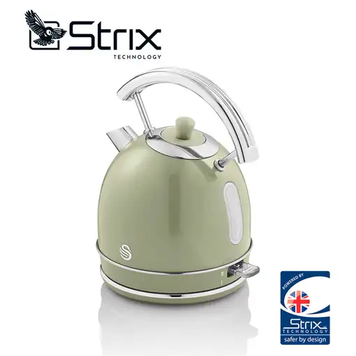 Retro Hervidor Agua Eléctrico, 1,8 L, Resistencia Oculta, sin BPA,SK14630GNEU SWAN