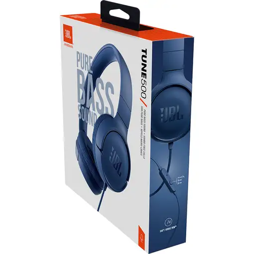 JBL Tune 500 Auriculares Alámbrico Diadema Llamadas/Música Azul
