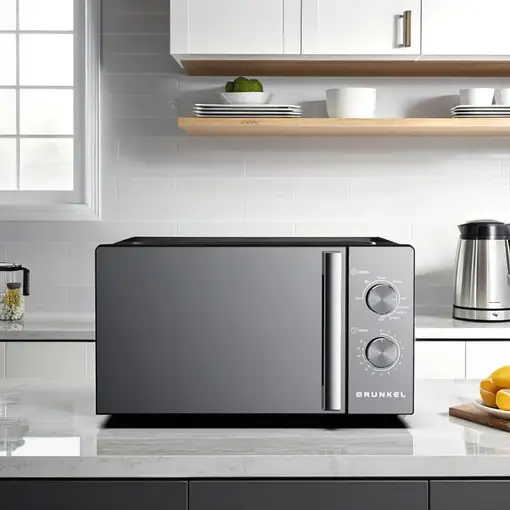 Microondas con grill espejo negro,  20L, 800 W, MWG 20ESPEJO GRUNKEL