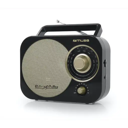 Muse M-055 RB Portátil Analógica Negro, Oro