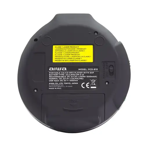 Aiwa PCD-810BK Reproductor de CD portátil Negro