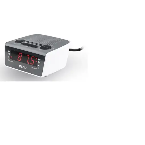 ELBE CR-932 radio Reloj Negro, Blanco
