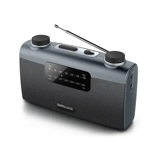 Muse M-058 R Portátil Analógica Negro, Gris
