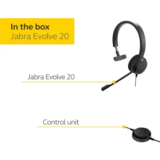 Jabra Evolve 20 Auriculares Alámbrico Diadema Oficina/Centro de llamadas USB tipo
