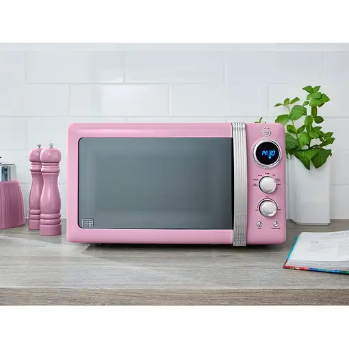 Retro Microondas Digital 20L, 5 Niveles de Potencia, SM22030PLNEU SWAN