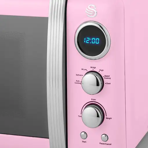 Retro Microondas Digital 20L, 5 Niveles de Potencia, SM22030PLNEU SWAN