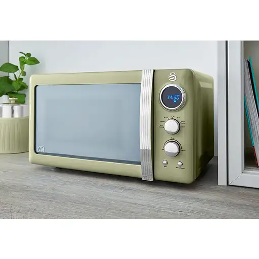 Retro Microondas Digital 20L, 5 Niveles de Potencia,  SM22030GNEU SWAN
