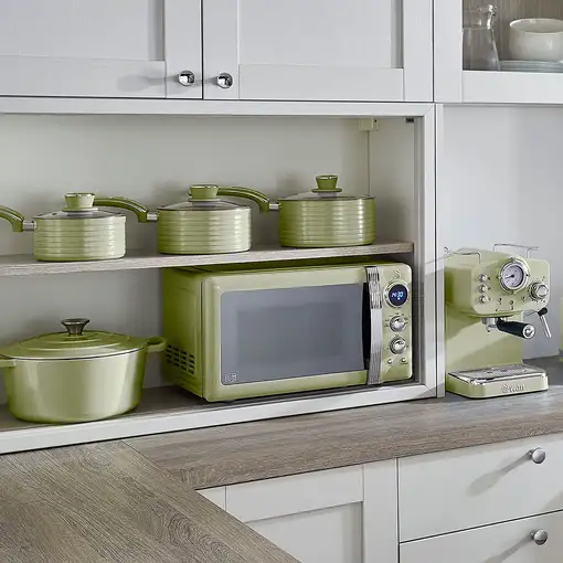 Retro Microondas Digital 20L, 5 Niveles de Potencia,  SM22030GNEU SWAN