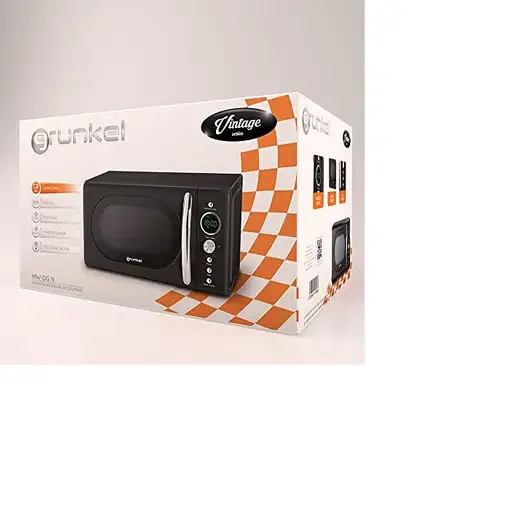 Microondas sin grill Vintage negro, 20 L, 700 W, MW-DGN GRUNKEL