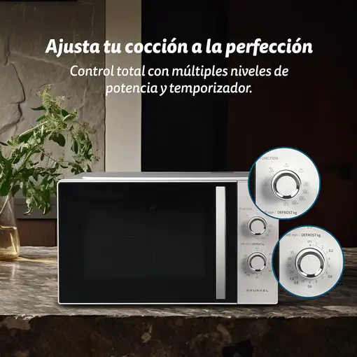 Microondas con grill blanco, 25L, 800 W, MWG-25MA GRUNKEL