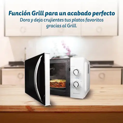 Microondas con grill blanco, 25L, 800 W, MWG-25MA GRUNKEL