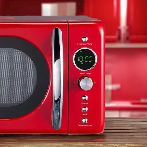 Microondas sin grill Vintage rojo, 20 L, 700 W, MW-DGR GRUNKEL