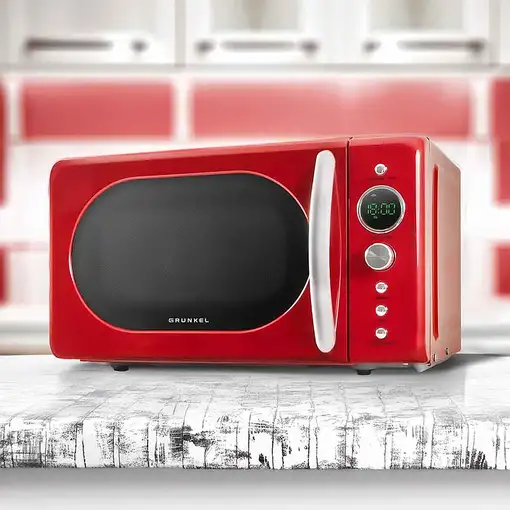 Microondas sin grill Vintage rojo, 20 L, 700 W, MW-DGR GRUNKEL