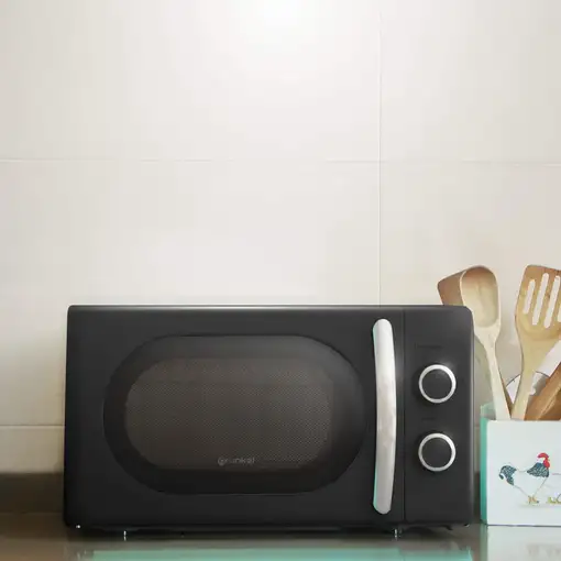 Microondas sin grill Vintage negro, 20 L, 700 W, MW-20NEGRO GRUNKEL