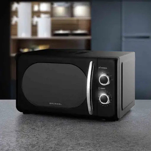 Microondas sin grill Vintage negro, 20 L, 700 W, MW-20NEGRO GRUNKEL