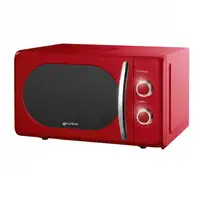 Microondas Vintage 20L, 700W, 5 potencias, 8 programas, rojo