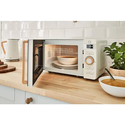 Nordic Microondas Digital, 20L, 6 Niveles, Temporizador,  SM22036WHTNEU SWAN