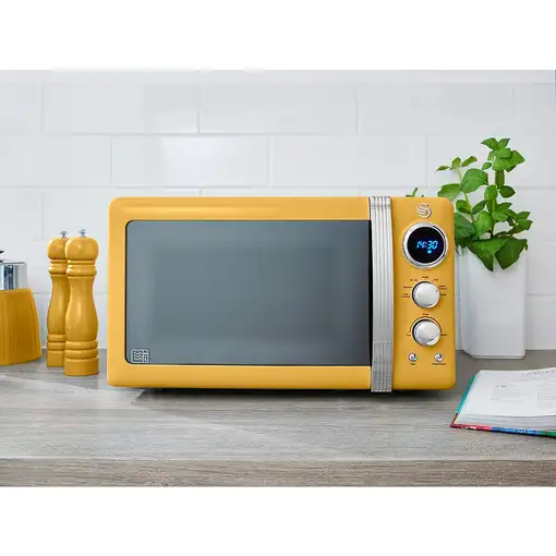 Retro Microondas Digital 20L, 5 Niveles de Potencia,  SM22030YELNEU SWAN