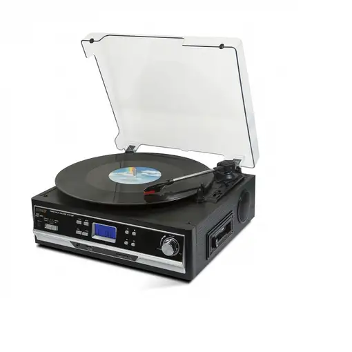 Technaxx TX-22+ Tocadiscos de tracción por correa Negro Semiautomático