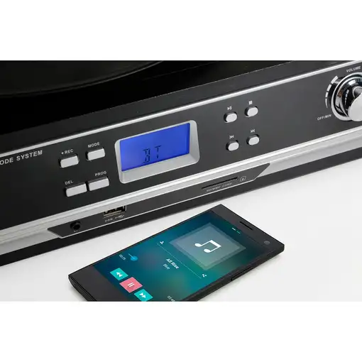 Technaxx TX-22+ Tocadiscos de tracción por correa Negro Semiautomático