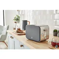 Nordic Tostadora Pan Ranura Ancha 2 Rebanadas, 3 Funciones, ST14610GRYNEU SWAN