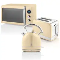 Retro Set Desayuno Hervidor Agua 1,8L, Tostadora,Microondas 20L, STRP2070CNEU SWAN