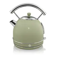 Retro Set Desayuno Hervidor Agua 1,8L, Tostadora,Microondas 20L, STRP2070GNEU SWAN