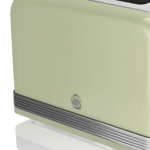 Retro Tostadora Pan Ranura Ancha 2 Rebanadas,  Descongelación, ST19010GNEU SWAN